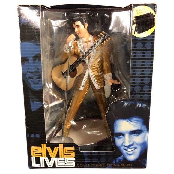 Elvis Presley Christmas Ornament Gold Lame Suit Guitar Microphone - Picture 1 of 2